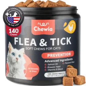 Flea Treatment For Cats Daily Oral Cat Flea And Tick Treatment Chews Chewable Kitten Flea Treatment Soft Treats For All Breeds & Ages Natural Chi (Option: Chewia)